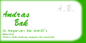 andras bak business card